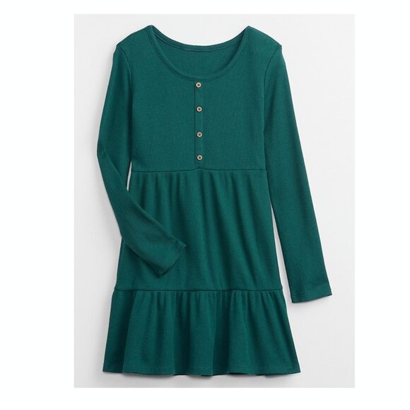 GAP Other - Gap Kids Girls Long Sleeve Waffle-Knit Dress Green